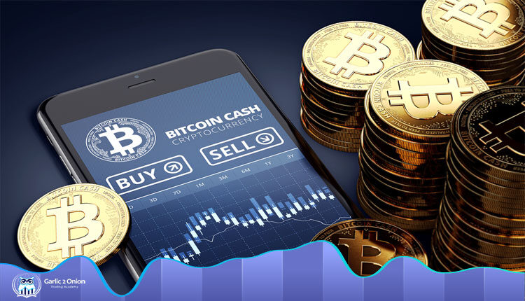 خرید و فروش بیتکوین-گوشی موبایل -نمودار